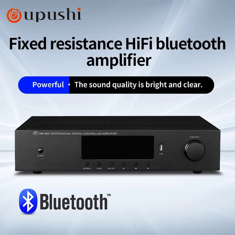 AM-80/150 Amplificatore di resistenza fissa Bluetooth Negozio di musica di sottofondo Amplificatore di potenza per altoparlanti AM-150 Amplificatore Bluetooth
