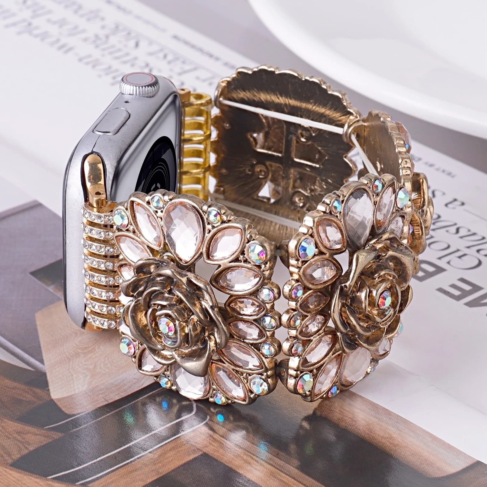 Bracelet with elastic force bling for Apple Watch women's strap 40mm 41mm 42mm 44mm 45mm 46mm 49mm strap
