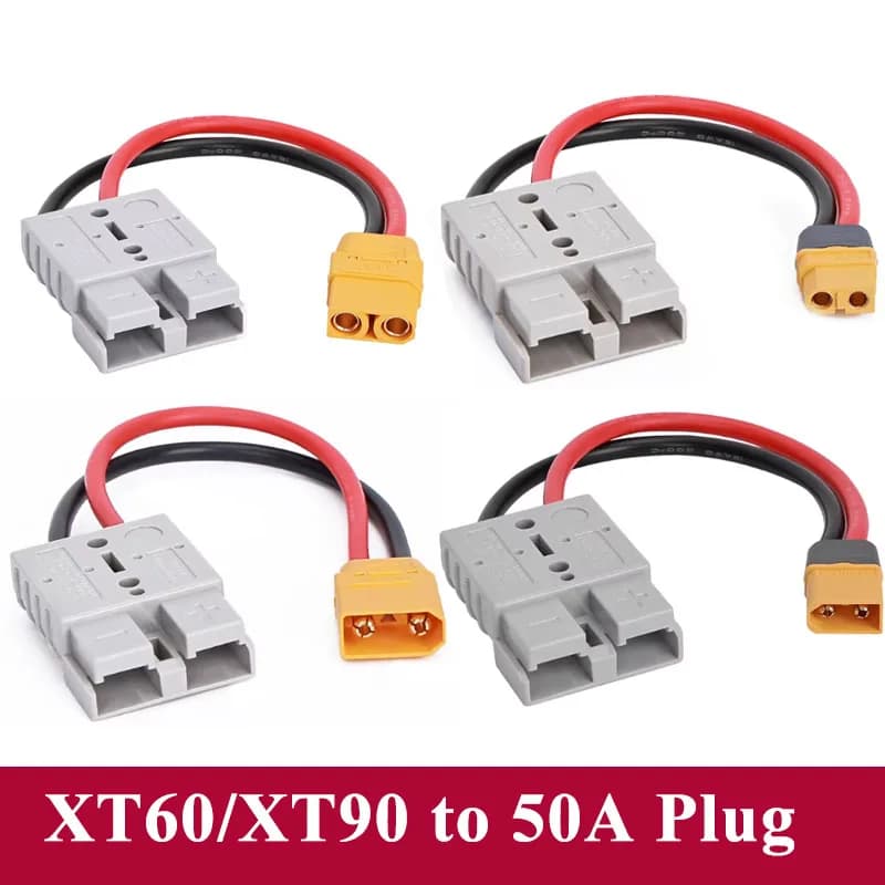 Cavo di ricarica XT90/XT60 a 50A con connettore Anders, maschio-femmina, per batterie al litio di veicoli elettrici, cavo di ricarica XT60 a 50A