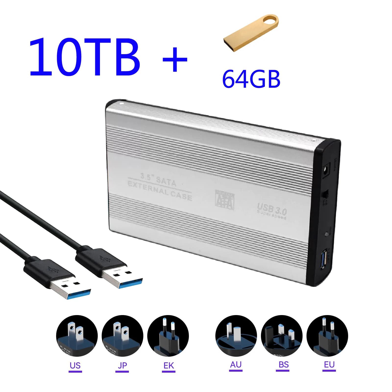 2026 NEW External Hard Drive Portable 3.5" disk 10TB High Speed Data Transfer USB3.0 Storage Compatible for Mac Desktop/PC/PS4