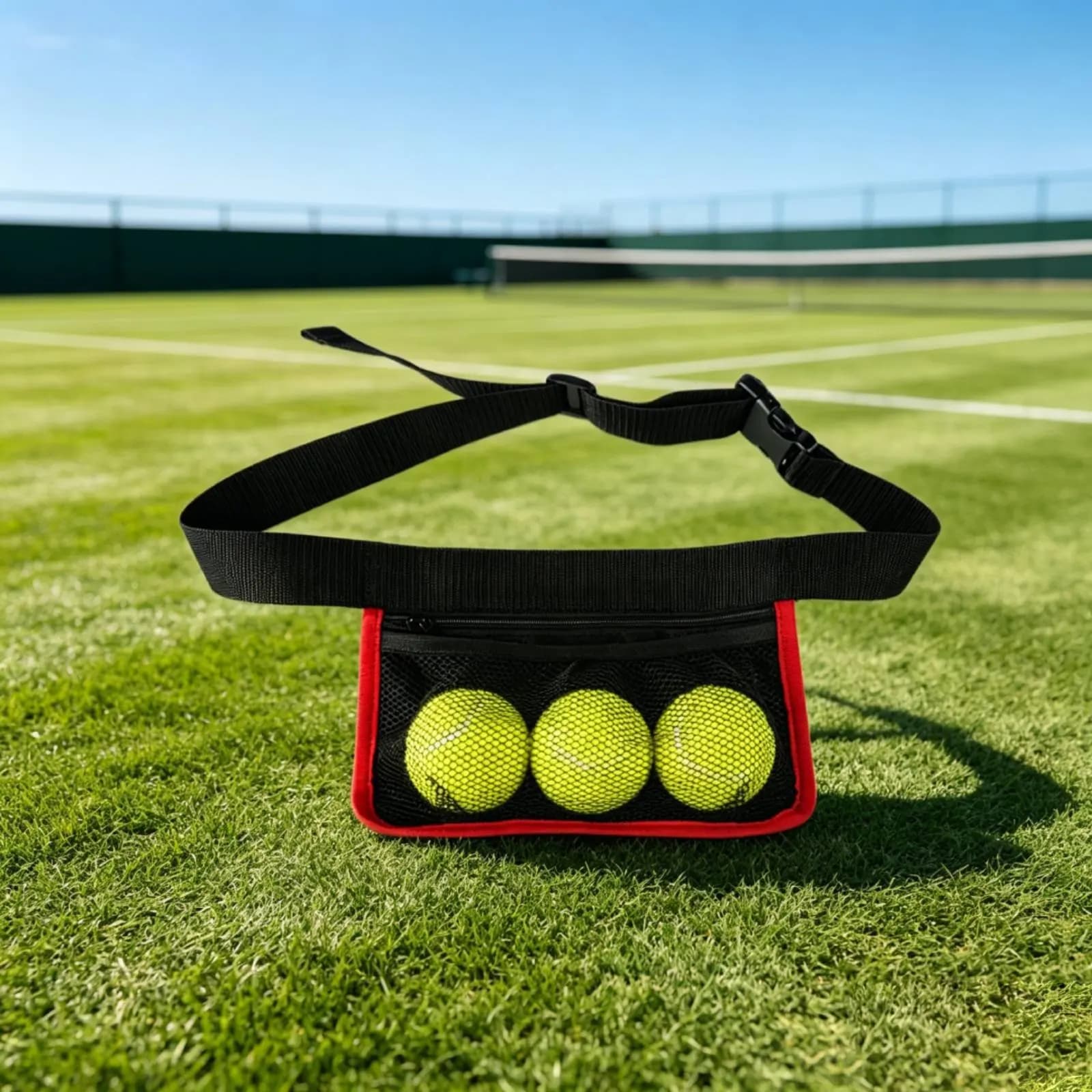 Borsa da tennis portatile da cintura, leggera e a mani libere per allenamento e pratica sportiva