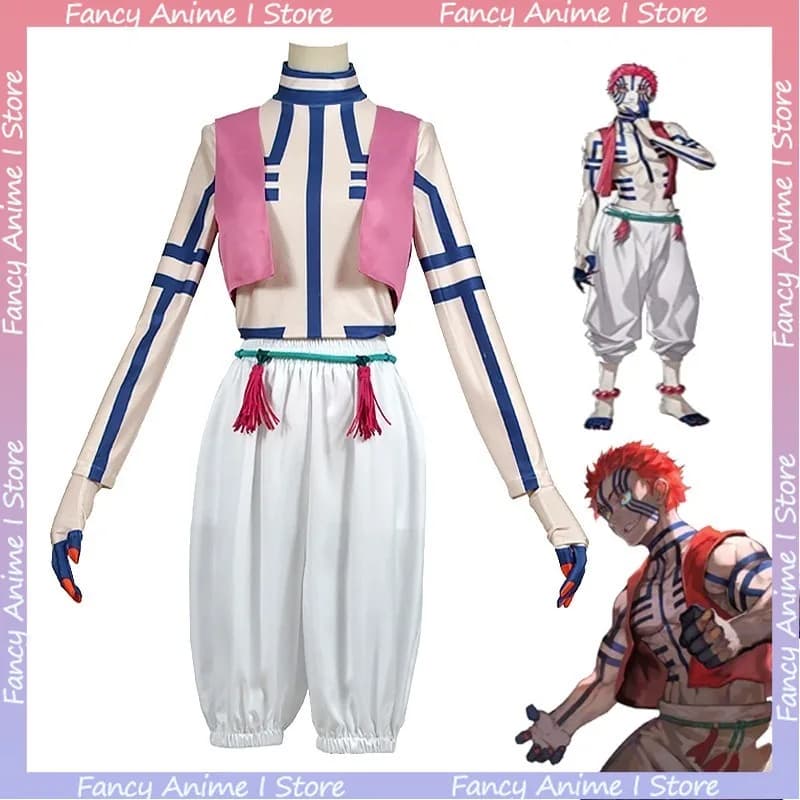Costume Cosplay Anime Akaza, Elegante Abbigliamento per Feste per Adulti, Outfit Unisex alla Moda per Festival, Vestito per Uomo e Donna