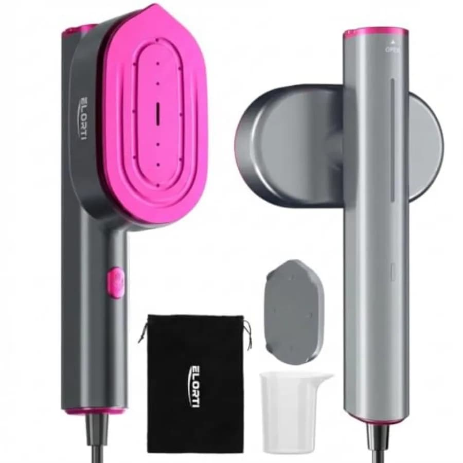 Vaporizzatore per Vestiti Portatile da Viaggio e Ferro da Stiro 2 in 1, 1200W, Potente Rimuovi Pieghe, Riscaldamento Rapido in 15s