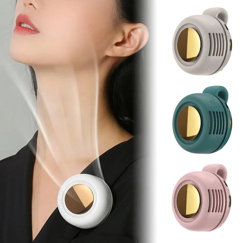 Ventilatore Portatile Mini a Clip USB Ricaricabile con Clip da Cintura, 3 Velocità, Silenzioso, Vento Forte, Senza Pale
