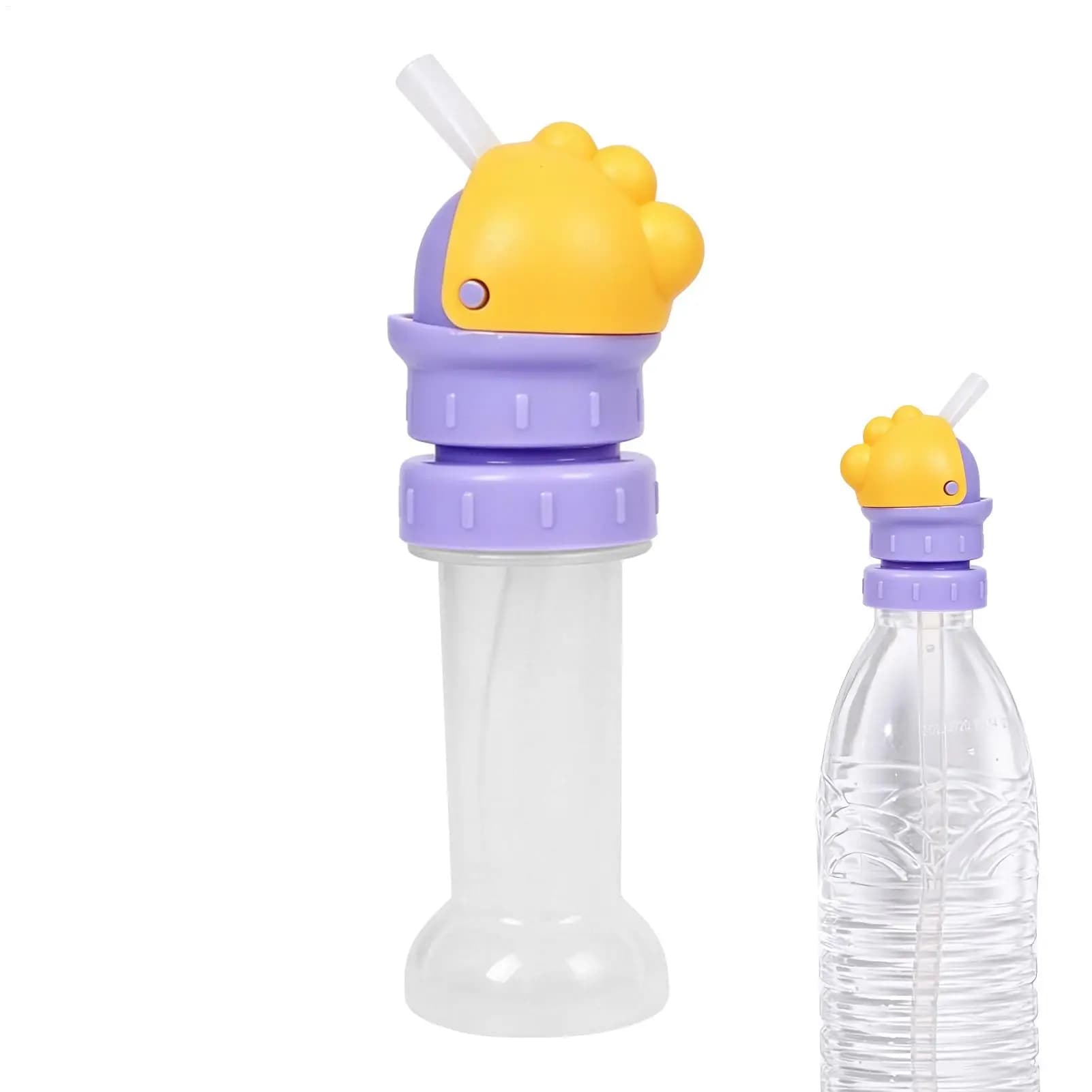 Spill-Proof Water Bottle Spout Adapter for Kids, Reusable Detachable Lid with Straw, Portable Drink Cover for Travel & School