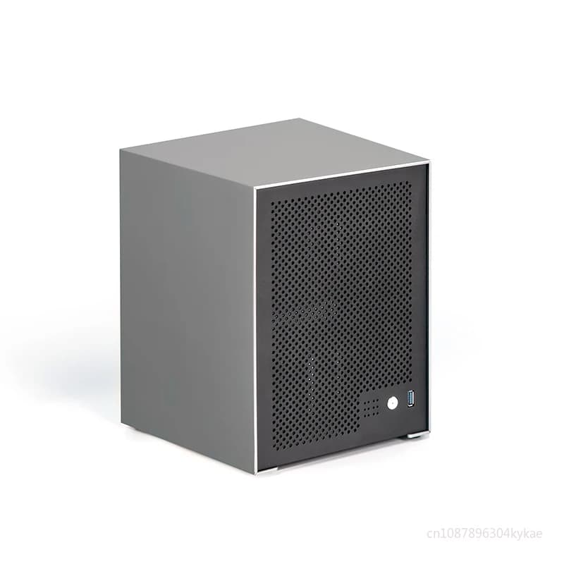 Tianjianzuo Telaio NAS a 6 dischi Guscio in alluminio Scheda principale Itx Piccolo alimentatore 1u Vaca volante Servizio di archiviazione di gruppo nero Chassi