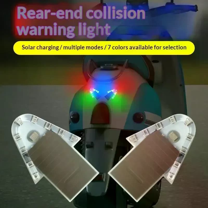 Luce lampeggiante a freccia solare per auto, luce di avvertimento LED wireless multimodale per auto, camion, moto, sicurezza nella guida notturna