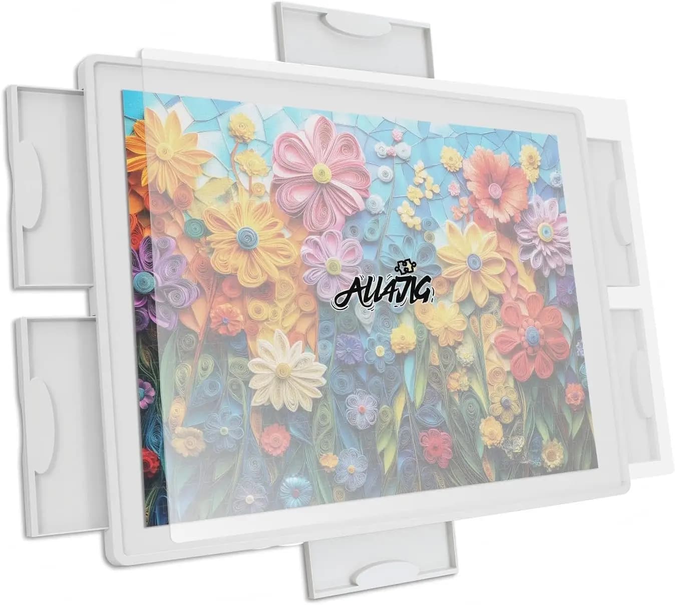 Tavolo Girevole per Puzzle da 1500 Pezzi con 6 Cassetti, Rotazione a 360° ° Tavolo Girevole Portatile Lazy Susan per Adulti - Regalo Ideale