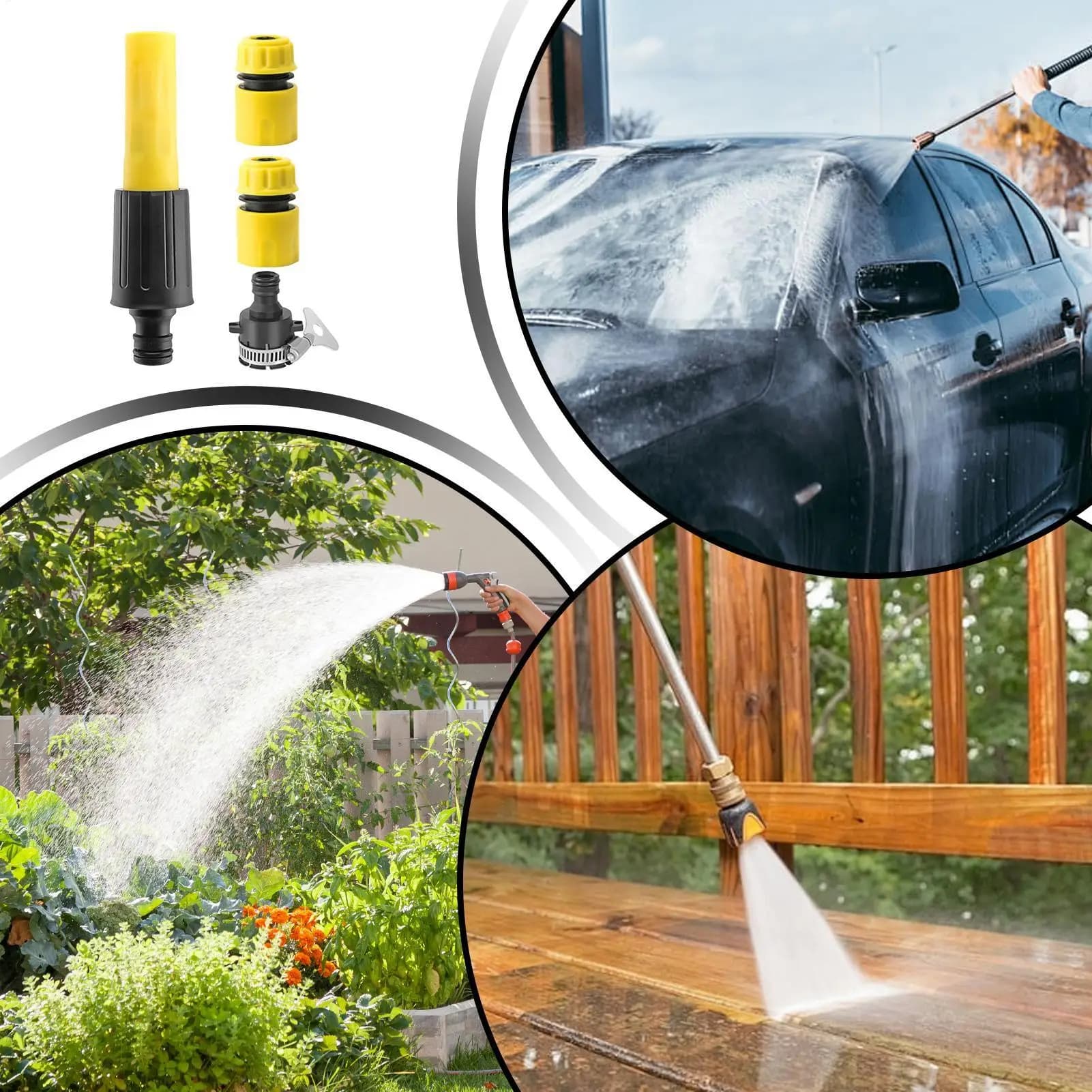 Spray Nozzle For Garden Easy Setup Multi-Functional Ergonomic Hardware High-Pressure Water Hose Spray Nozzle For Pet Grooming