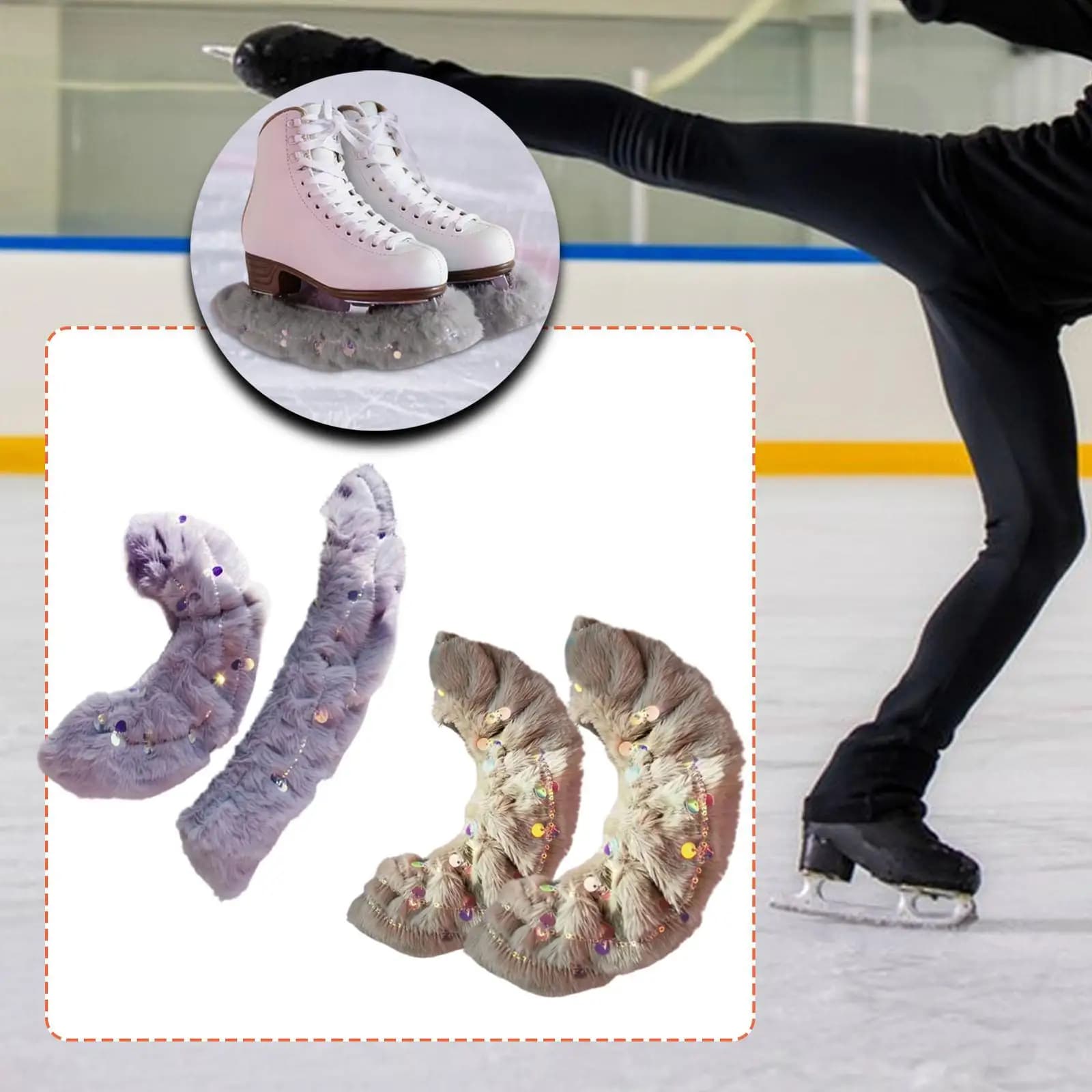 Coprilama per Pattini da Hockey Morbidi da 13,78 Pollici, Accessori per Pattinaggio, Soakers Assorbenti d'Acqua, Protezioni per Lame da Hockey per Sport Indoor