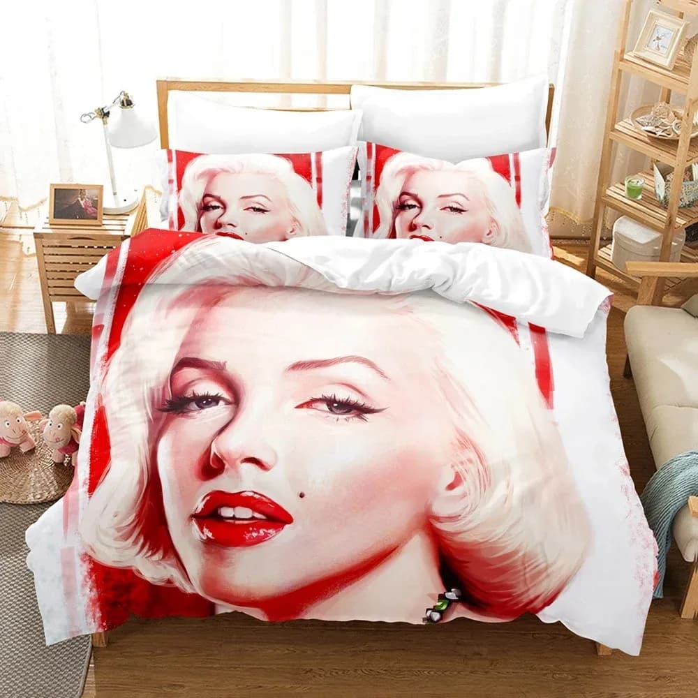 Marilyn Monroe bedding set, duvet cover for boy and girl, pillowcase, quilt set for big bedroom King 260x220 cm