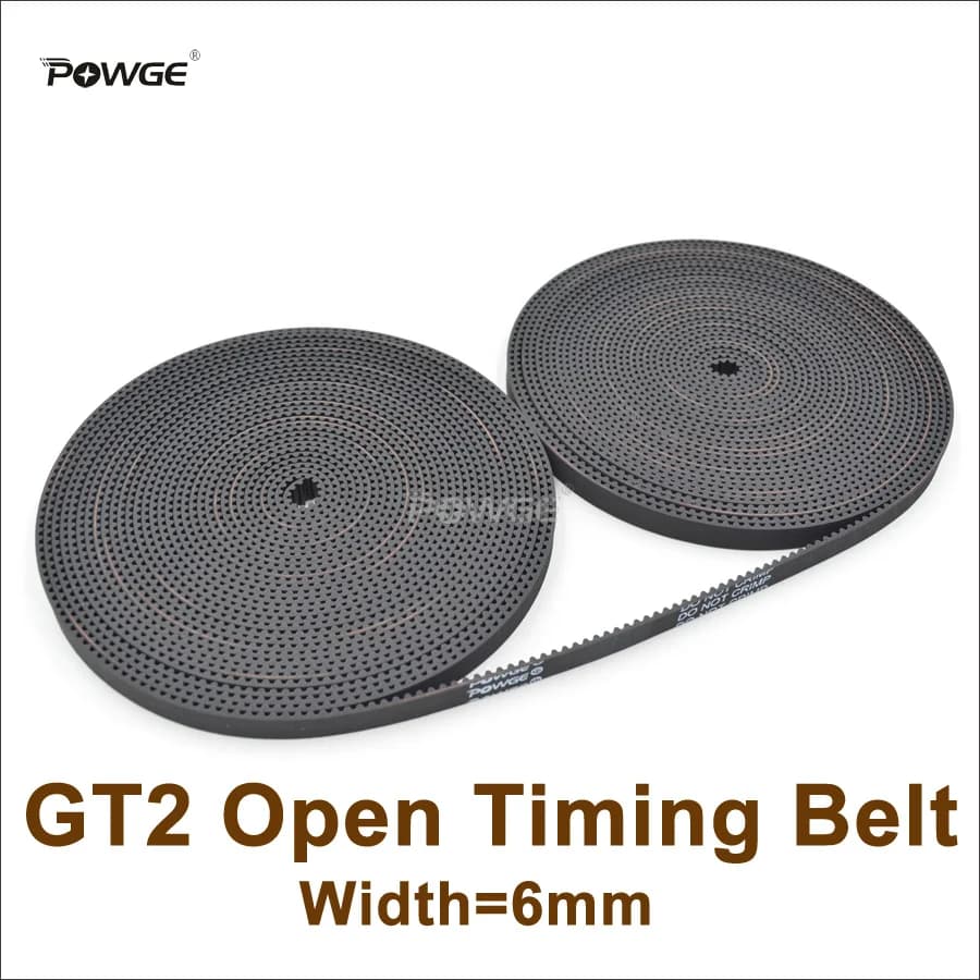 POWGE 2M 2MGT 2GT Larghezza cinghia dentata = 6/10mm GT2 Cinghia sincrona aperta in gomma Piccola stampante 3D a movimento lineare con retroproiettile 10 metri