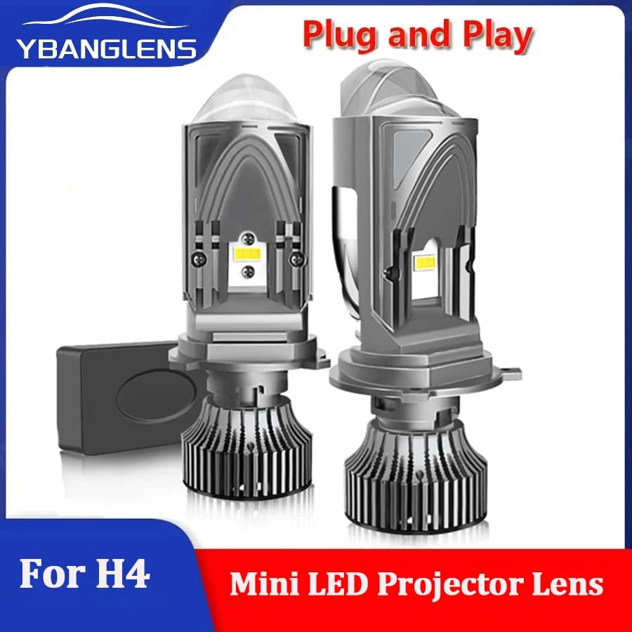 Mini H4 LED Lente 100W 30000LM Proiettore bi-led H4 LED Lampadine per fari Canbus Hi-Lo Lenti luminose per auto moto 12V