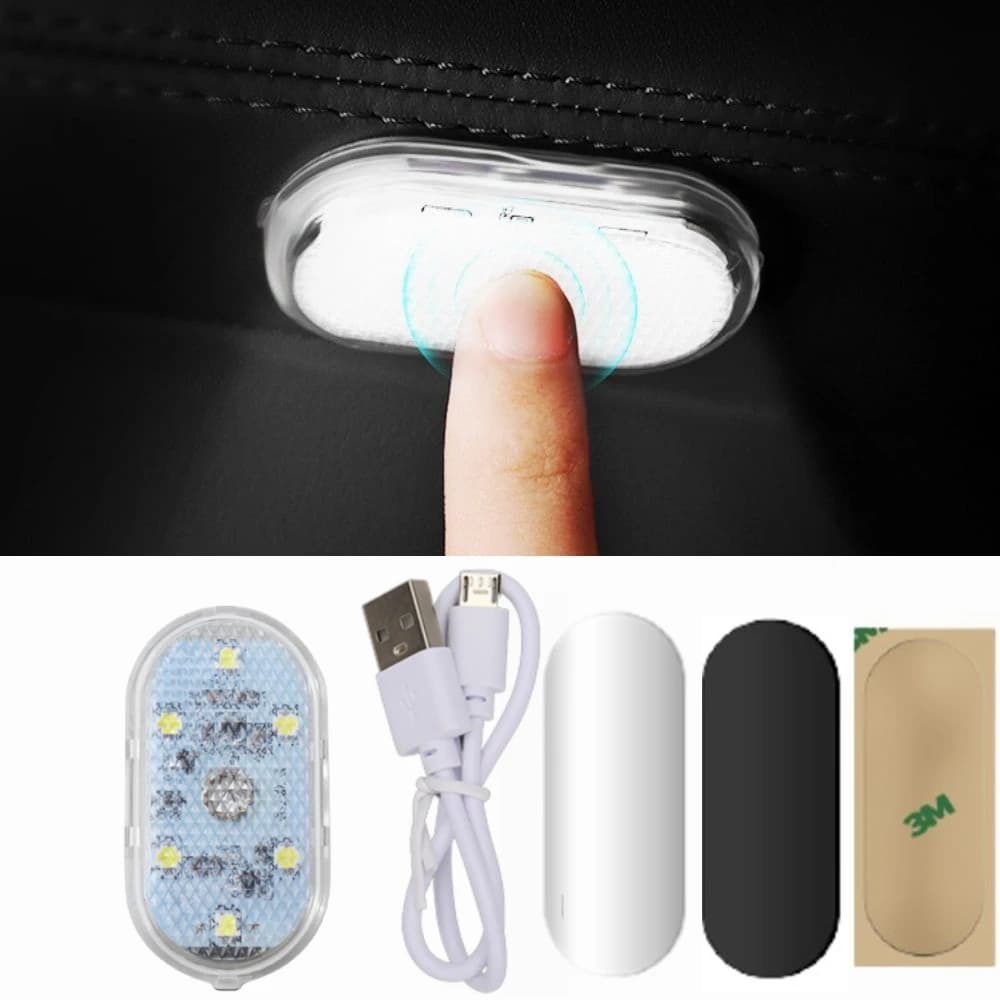 Luce Magnetica Touch per Auto, Lampada da Soffitto con Magneti, Illuminazione Interna per Auto, Luce Notturna per Lettura, Lampada da Lettura, Luci Interne per Auto