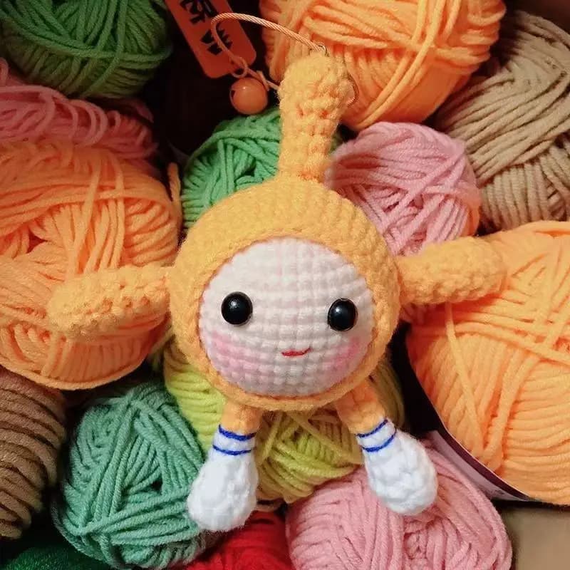 Filato di Lana di Cotone Latte a 4 Capi da 50g, Spessore Medio, per Bambole, Cuscini, Cappelli, Sciarpe, Uncinetto, Scarpe, Materiale Fai da Te per Lavori a Maglia, Borse