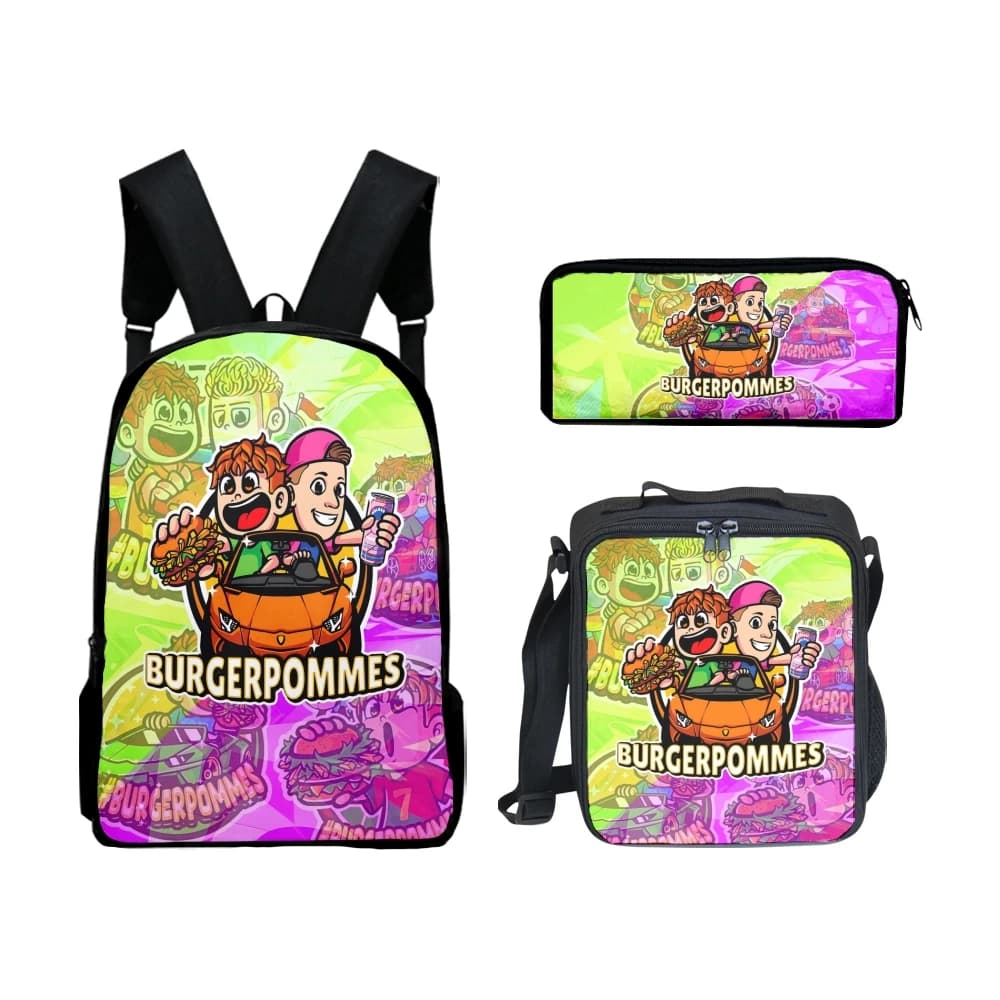 Classic Popular Funny Peculiar ICRIMAX 3D Print 3pcs/Set pupil School Bags Laptop Daypack Backpack Lunch bag Pencil Case