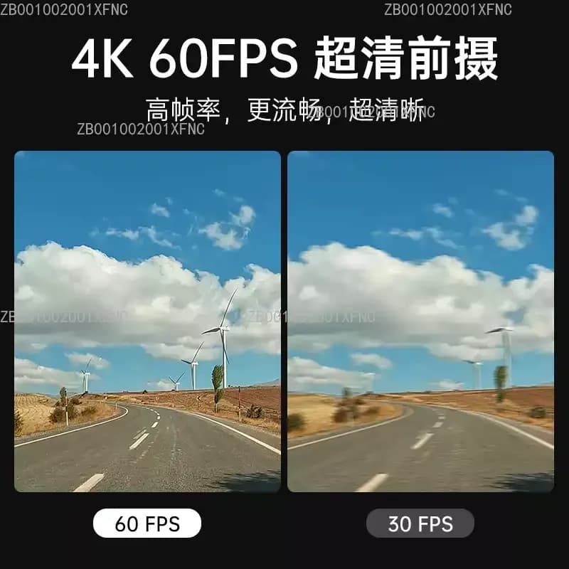 Dash Cam 4K Reale a 60fps, Telecamera Anteriore con Lente Fisheye e Posteriore Impermeabile, DVR Universale per Auto