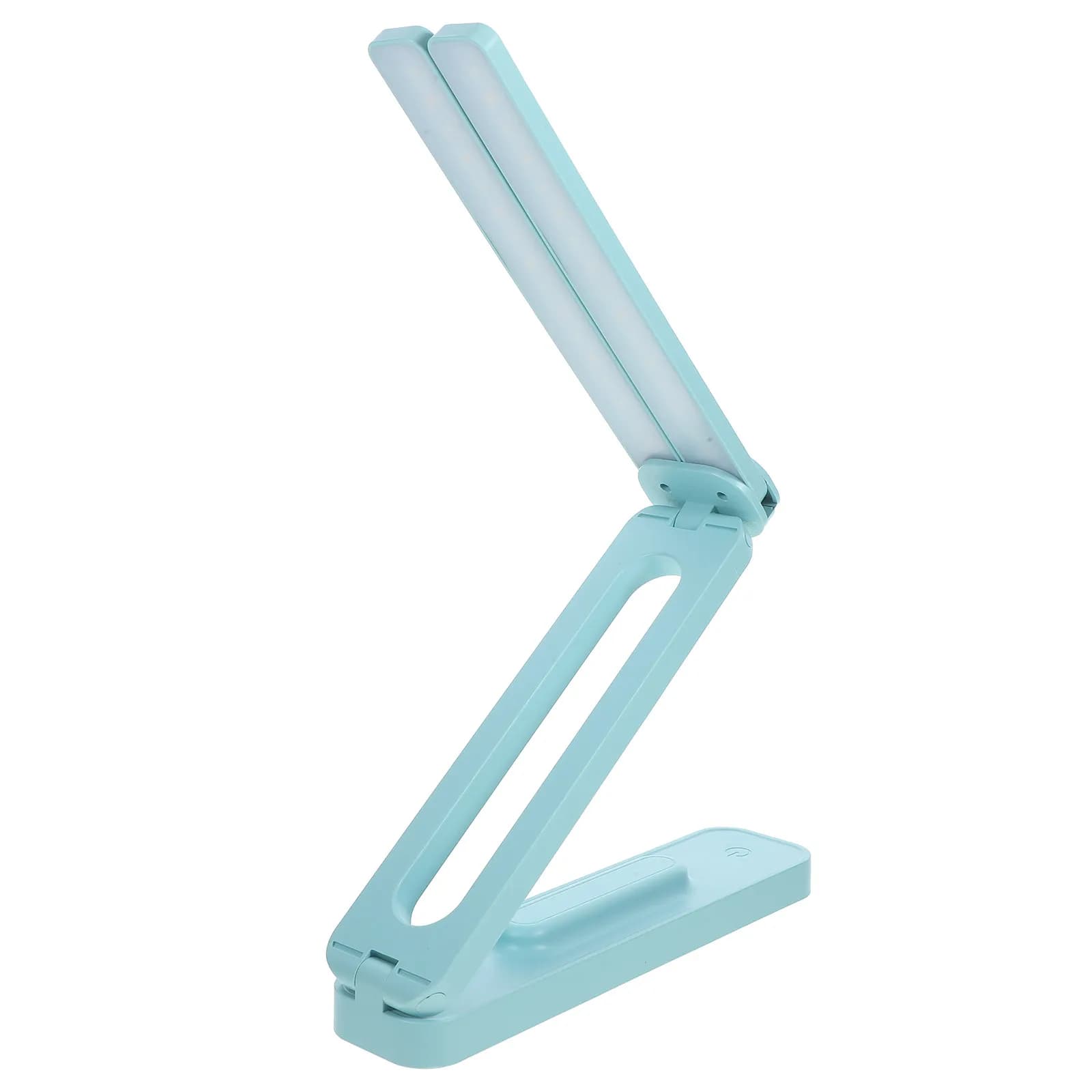 Lampada da scrivania pieghevole a doppia testa, luce da lettura a LED per la protezione degli occhi, lampada da tavolo USB ricaricabile, luce notturna da comodino regolabile