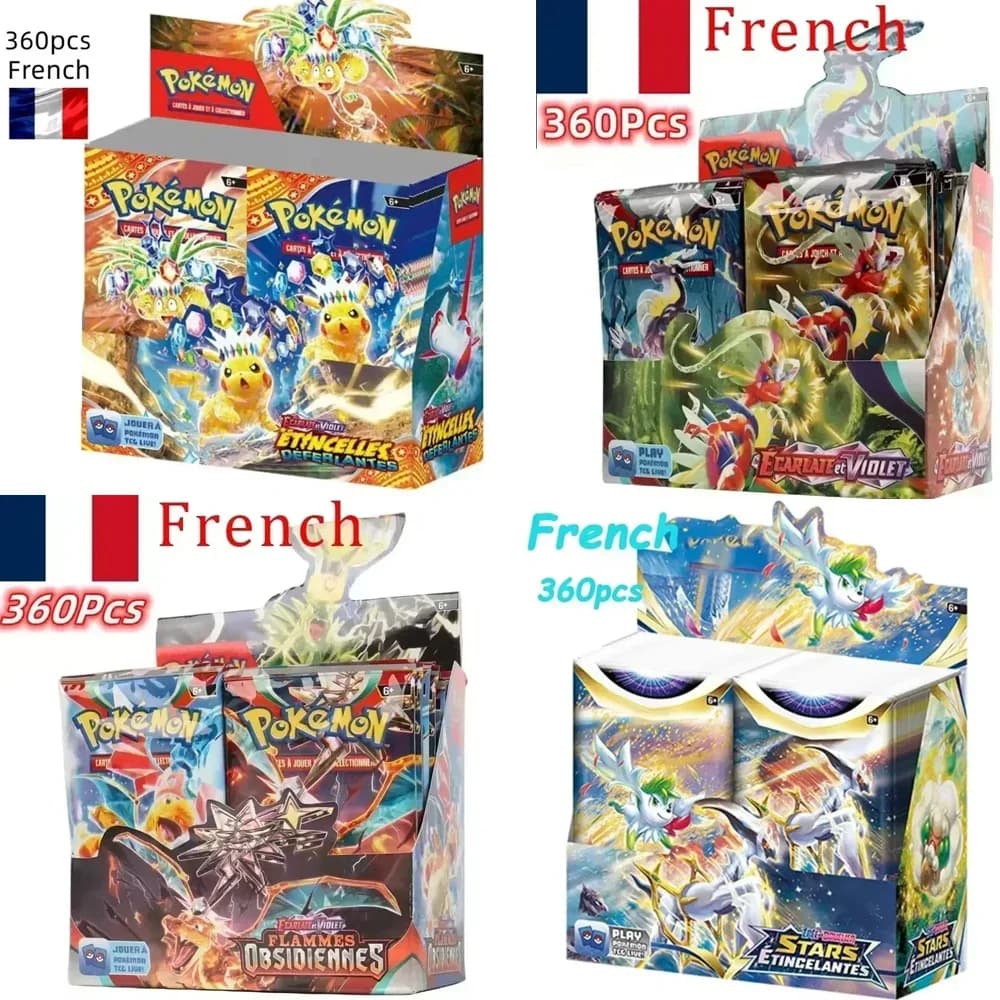 % 360P Pokémon francese TCG: Ecarlet & Violet Etsncelles Astral Radiance Obsidian Flames Booster Box Gioco di carte Pokemon Confezione da 36