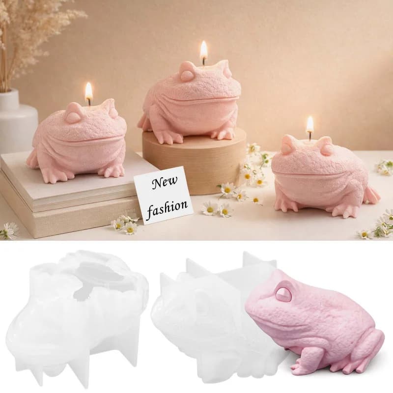 1 Frog silicone mold，diy3D Large Toad Animal Plaster Ornament Mold，Epoxy resin silicone mold