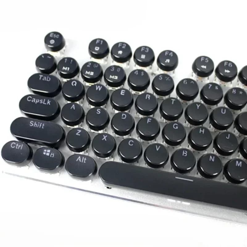 Tastiera Meccanica Vintage Punk con Tasti Rotondi Altezza XDA Caratteri Trasparenti 87/104 Bianco Nero Rosa Blu