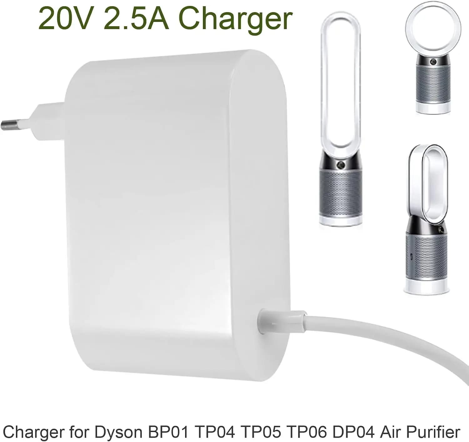 20V Power Supply For Dyson Fan Purifier TP04 TP05 TP06, DP04 BP01 PH02 PH04 PH09, Charger 20V 2.5A 50W Replacement Cord 1.85m