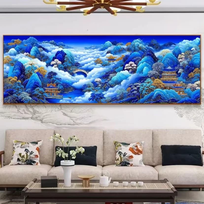 9CT 14CT 11ct 250X83cm Wonderland Pre-Printed Cross Stitch DIY Embroidery Set Handicraft Floss Needle Crafts