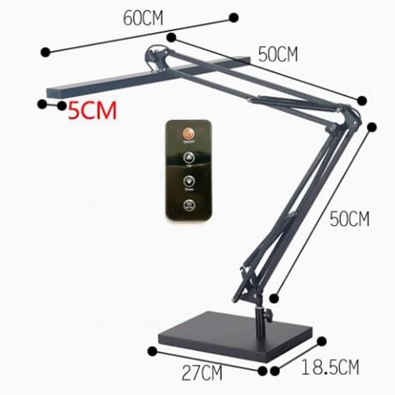 Long-arm LED high-bright large shadowless desk lamp with adjustable brightness and color temperature 3000K/4500K/6500K