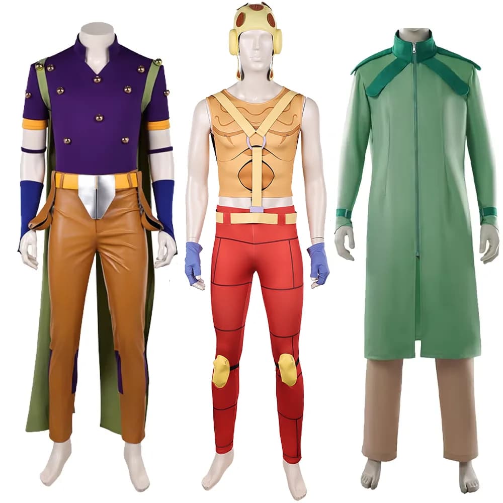 Costume da Cosplay di Gyro Zeppdli di Steven Steel, Pocoloco di JoJo, Anime Bizarre Adventure, Outfit per Adulti, Travestimento per Halloween e Carnevale