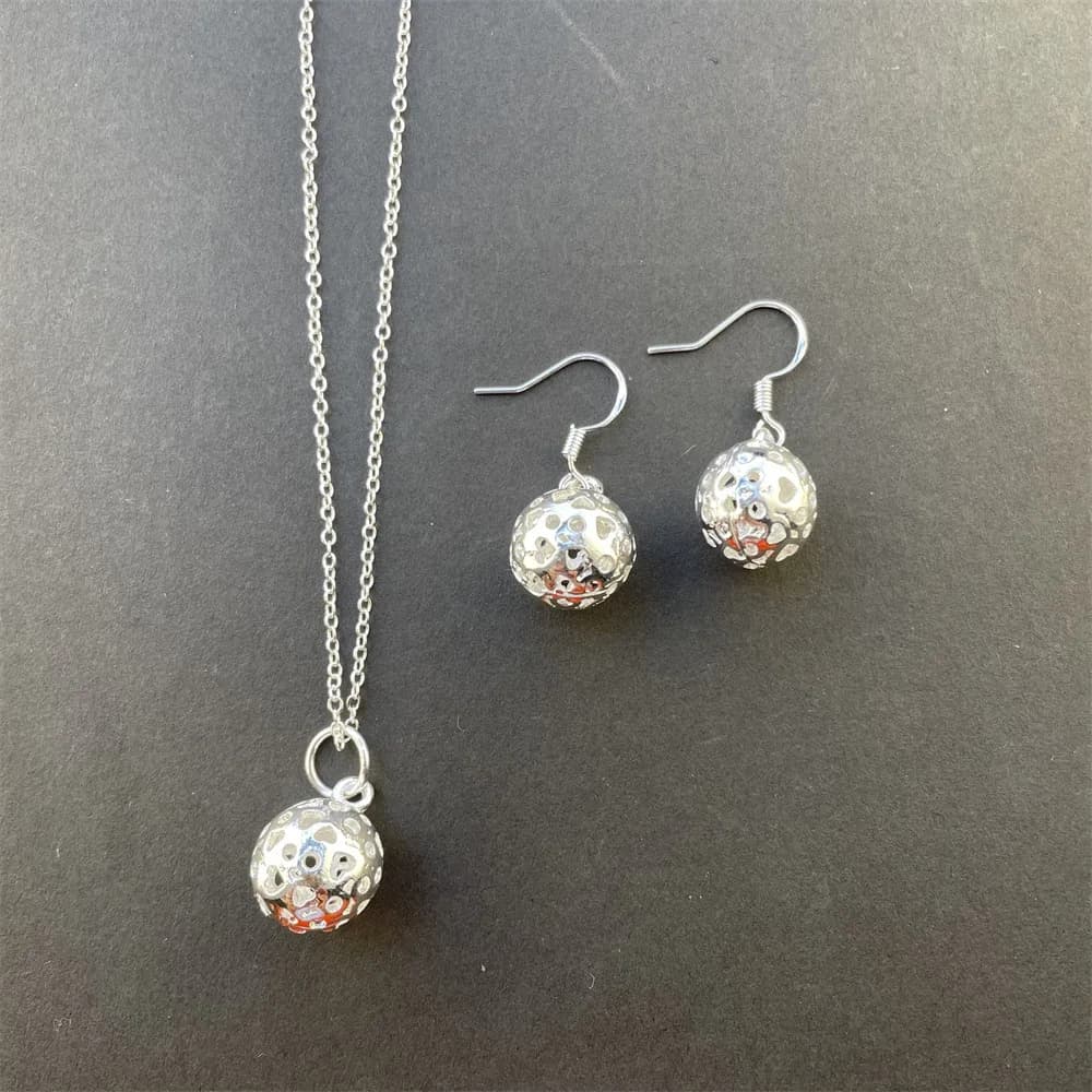 Set di Collana con Ciondolo e Orecchini Tennis in Argento Sterling 925, Elegante e Raffinato, Regalo per Compleanno, Anniversario, Matrimonio, Festa