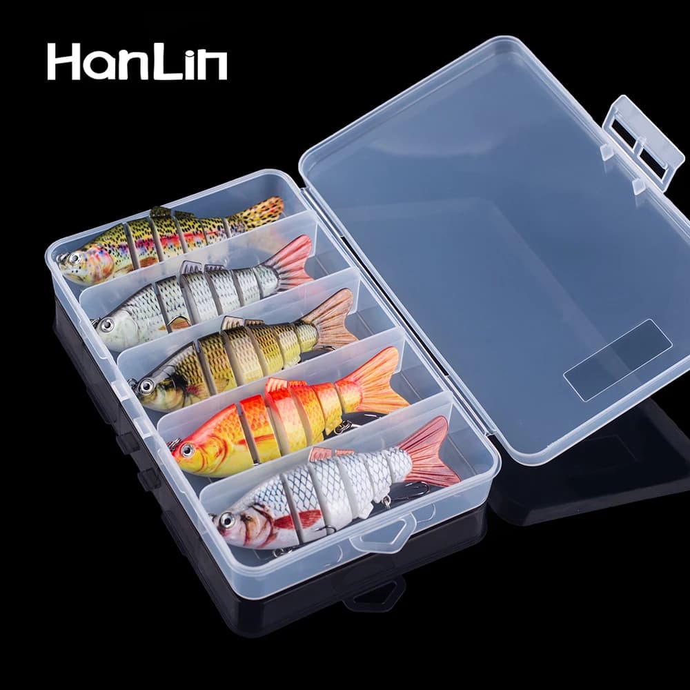 Hanlin 5pcs/Set Multi Jointed 10cm 16.5g Sinking Wobbler Crankbaits Fishing Lures Artificial Baits Hard Swimbait Wobblers Tackle