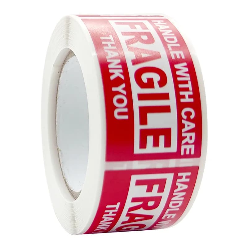 250 stickers/rotol Delicate English Warning Adhesive Label, Adhesive Adhesive Stickers for Fragile Anti-Making Objects with Copper Plate