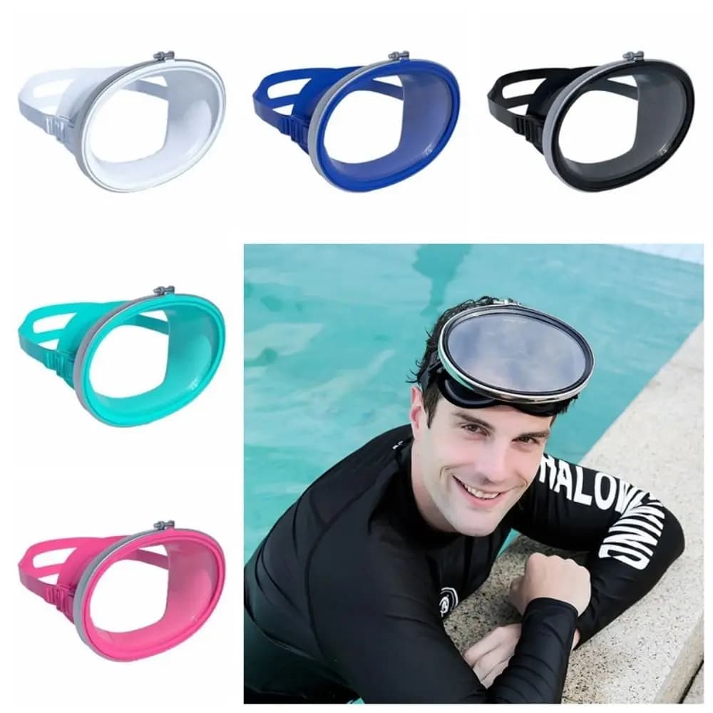 Professional Tempered Glass Diving Mask Oval Shape Lightweight Swimming Goggles Anti Fog Wide View Snorkeling Mask Spearfishing