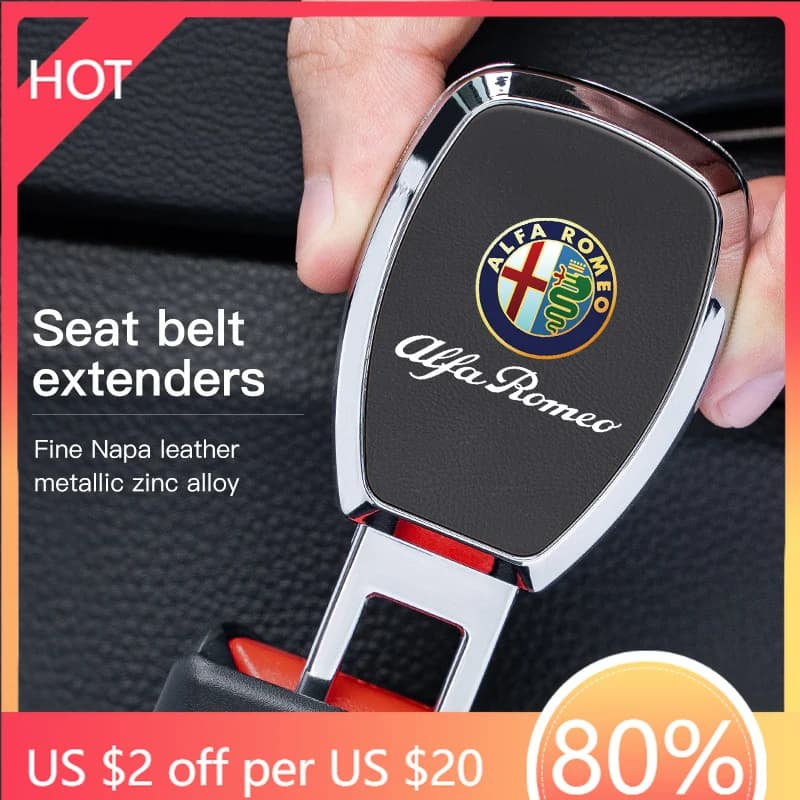 Car Stickers Car Seat Belt Extender Plug Clip Lock Buckle Accessories For Alfa Romeo Giulia Stelvio Giulietta 156 159 147 Mito T