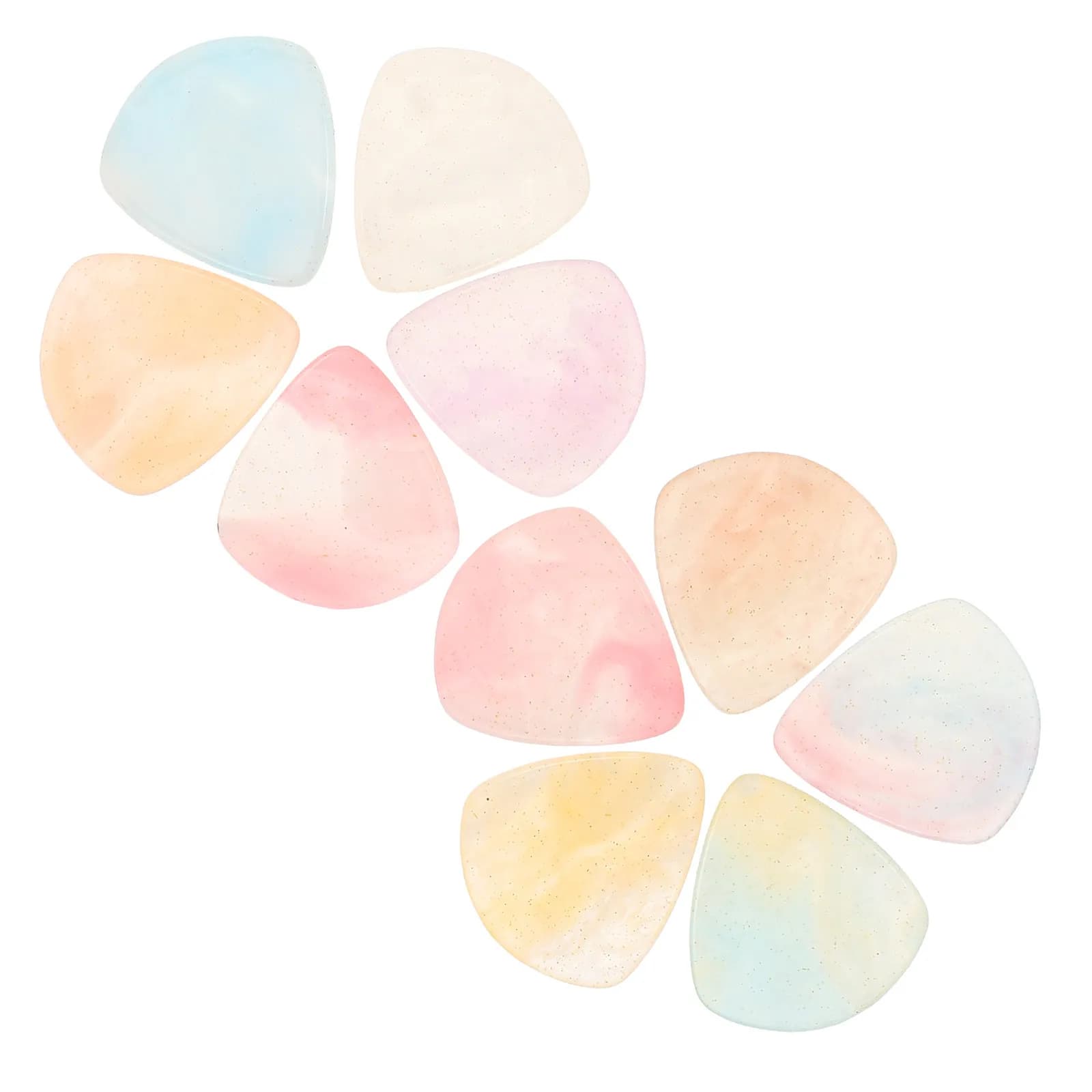 10Pcs Heart Shape Guitar Picks Resin Finger Plectrums for Acoustic Electric Bass Ukulele Players Comfortable Strumming