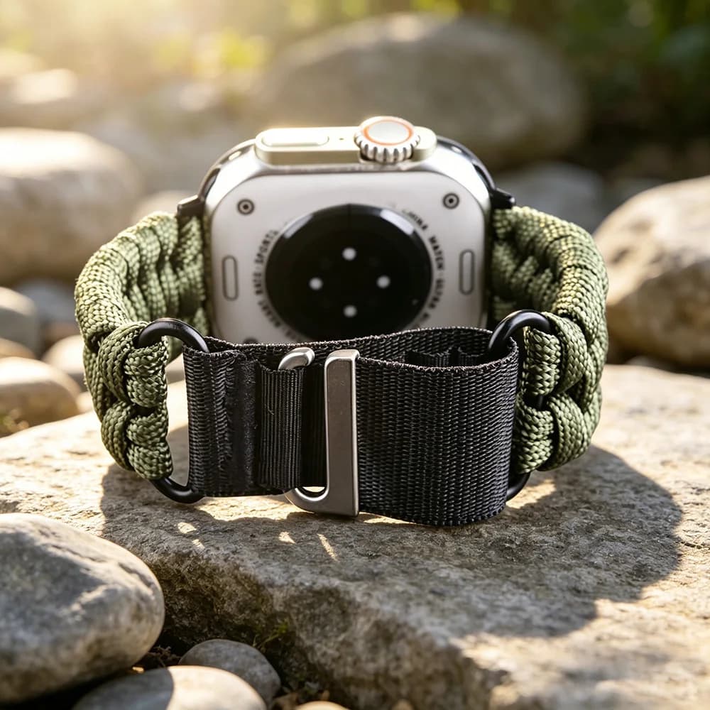 Mountain Umbrella Rope Nylon loop Band for Apple Watch 49mm 46mm 45mm 44mm Men Sports Strap iWatch Ultra SE 11 10 9 8 7 6 5 4