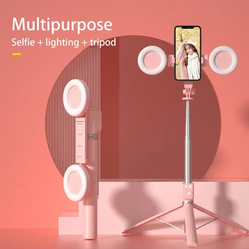 1 Set telefono Selfie Stick telecomando telefono Wireless Selfie Stick Bluetooth compatibile LED Ring Light estensibile Selfie Stand