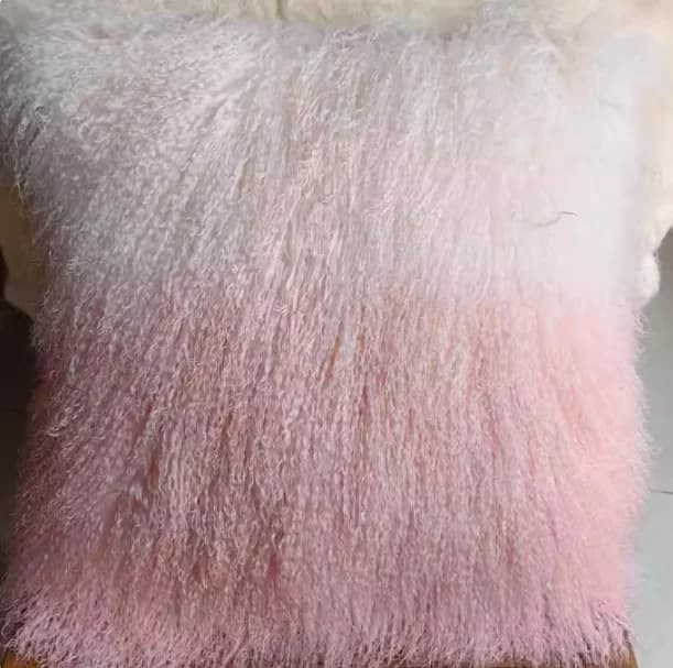 Tappeti in Vera Pelle di Pecora Mongola Rosa Naturale, Tappeto in Lana 100% per l'Inverno, Moquette in Pelliccia Animale
