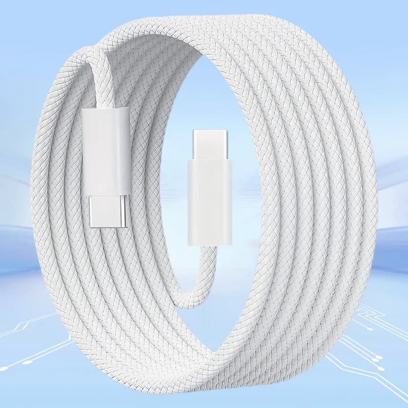 Cavo Intrecciato USB-C a USB-C per iPhone 16 Pro Max, Cavo di Ricarica Rapida Intrecciato per Telefoni Apple 15-16