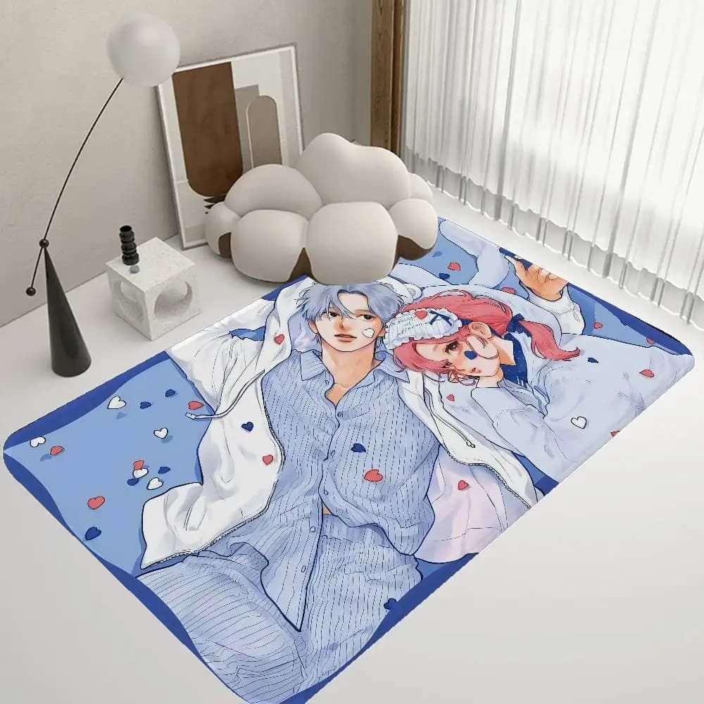 Tappetino Anime 'Segno di Affetto' Lavabile Antiscivolo per Soggiorno, Sedie, Cucina e Ingresso