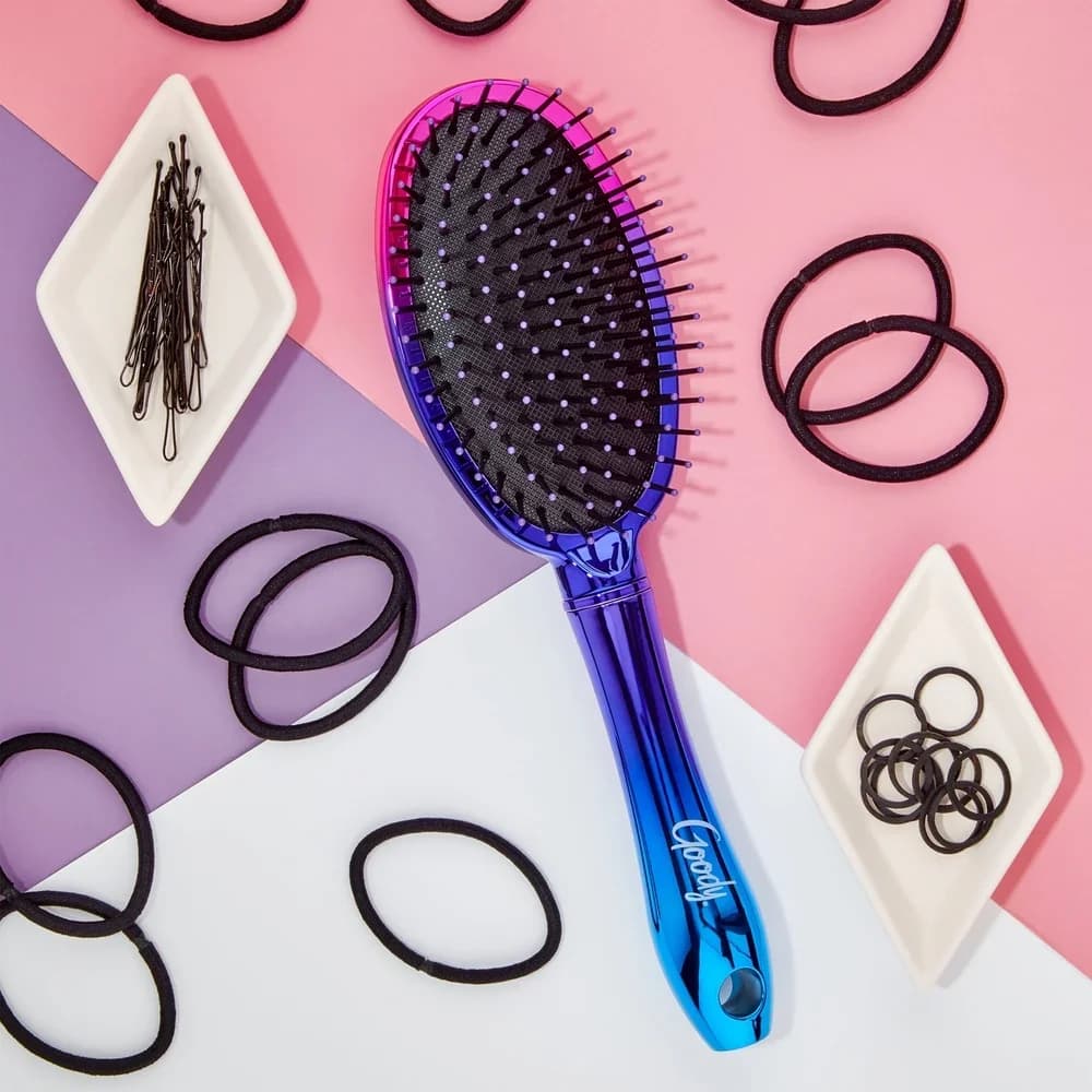 Spazzola ovale districante Tutti i tipi di capelli Setole flessibili Liscio crespo Senza statiche Impugnatura comoda Ideale per l'uso quotidiano