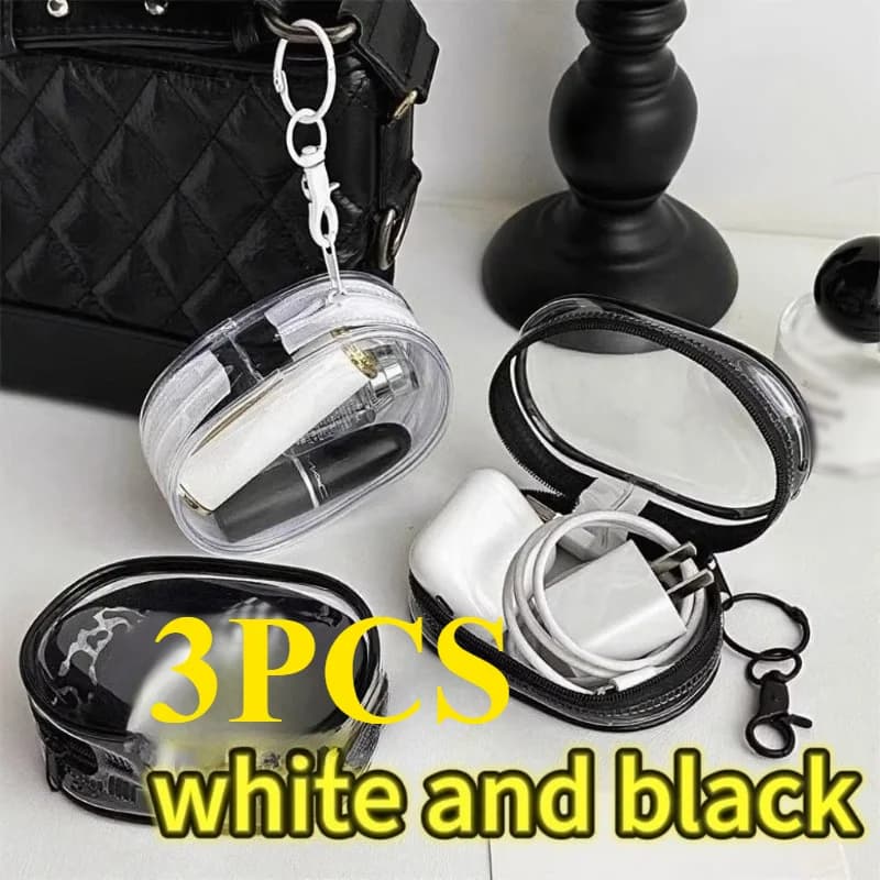 Borsa portaoggetti per cavo dati impermeabile da viaggio portatile Organizzatore multifunzionale in PVC trasparente per auricolari e cavi di ricarica