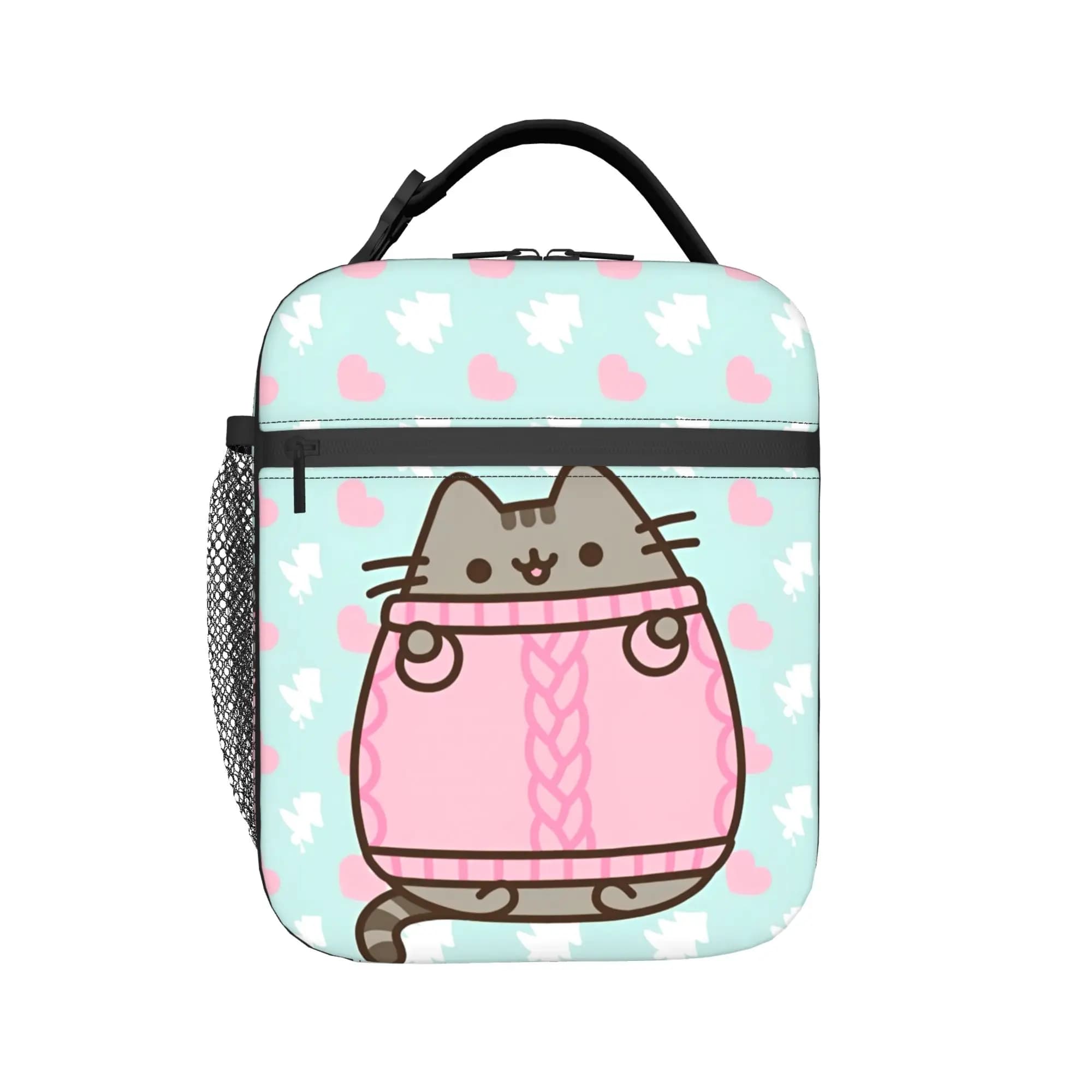 Cute Cat Insulated Lunch Bags Portable P-Pusheencats Meal Container Cooler Bag Lunch Box Tote College Picnic Food Storage Bags