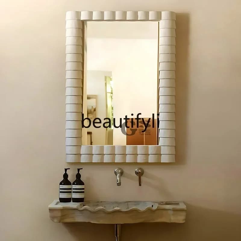 ss K178 ss25 Specchio da bagno francese Specchio da toilette a parete Specchio per il trucco Crema Vento Camera da letto Specchio da toeletta da tavolo Soggiorno dicembre