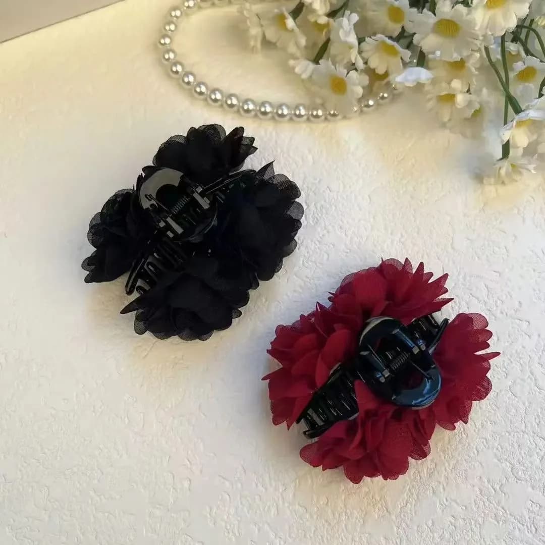 1pc nuova clip di petalo di temperamento fiore di rosa clip di squalo alla moda clip di capelli occidentale