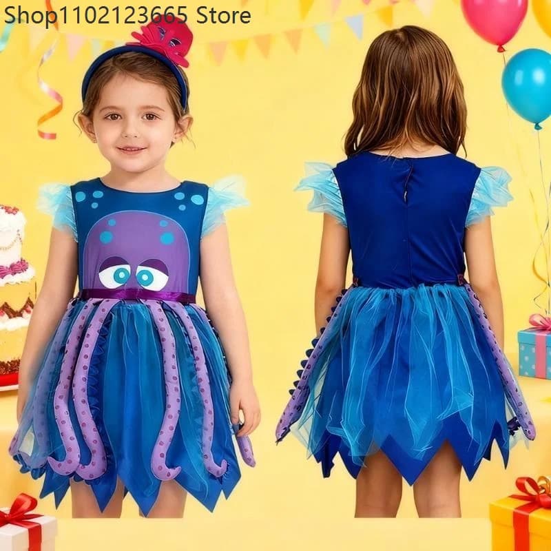 Costume da Polpo per Bambini 2026, Divertente Travestimento Anime, Nuovo Set per Cambi Rapidi, per Giochi di Ruolo Chica, Halloween e Feste di Carnevale