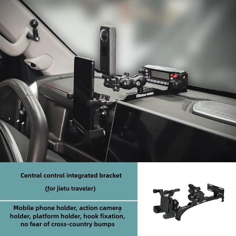 Per JETOUR Traveller T2 Staffa integrata per controllo centrale per auto Supporto per telefono cellulare Walkie-talkie Supporto per telecamera sportiva Supporto