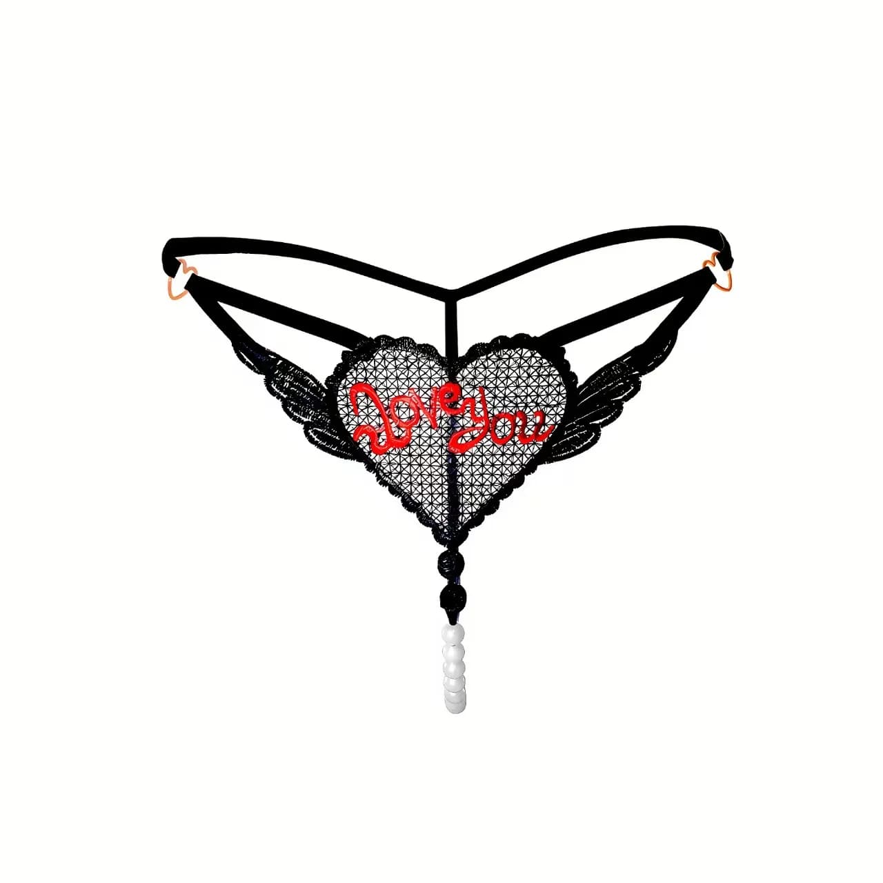 Womens Sexy Thongs G-string Panties Hollow Out Seamless Embroidered Knickers Crotchless Underwear Pearl Knickers