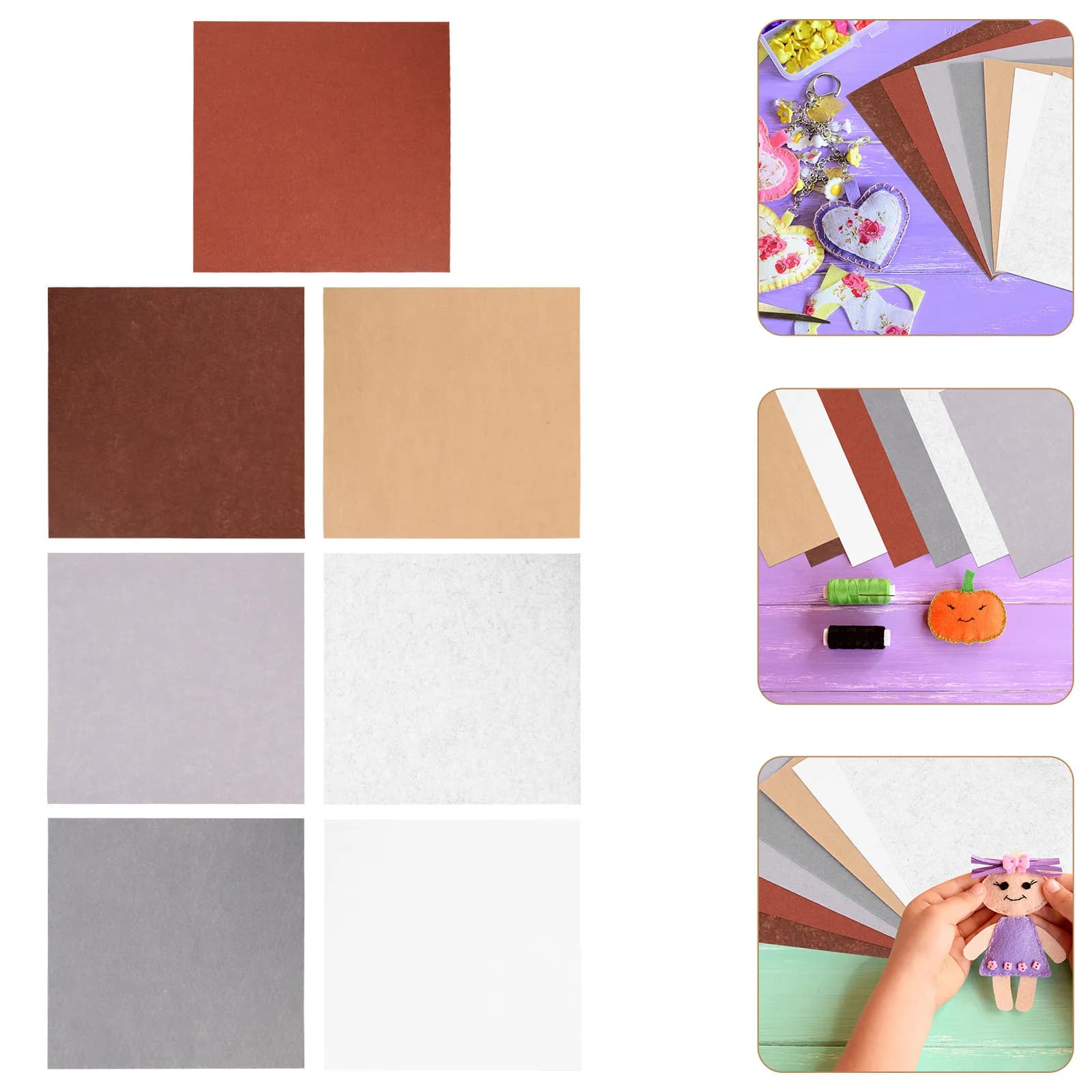 Kit Artigianale in Feltro Colorato da 14 Fogli per Progetti di Cucito Creativi, Materiali Artistici Educativi per Patchwork