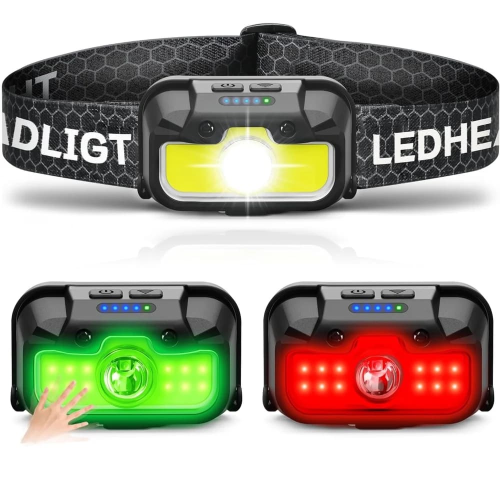 14 modalità Sensore di movimento Faro ricaricabile Torcia frontale impermeabile Luce da pesca Lampada frontale Lampada frontale da campeggio a LED